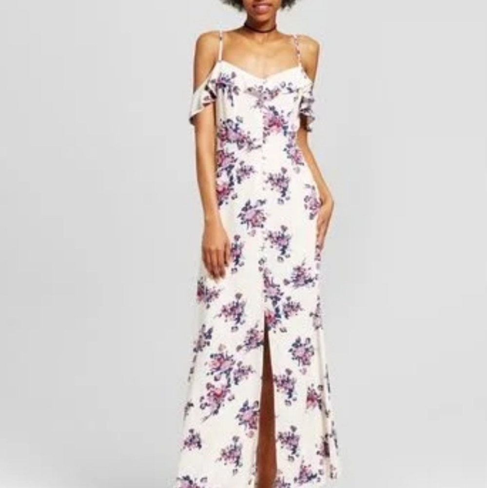 BLACK Xhilaration Cold Shoulder Maxi M/L